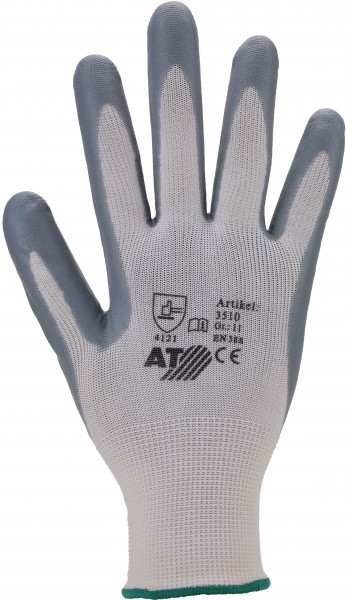 Nitril-Handschuh, grau/weiß, Größe: 7-11, Farbe: WEISSROT