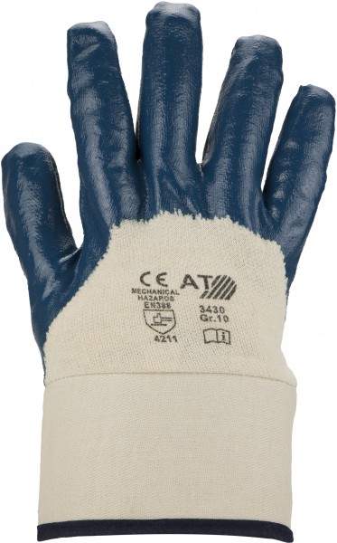 Nitril-Handschuh, blau, Stulpe, Größe: 8-11, Farbe: BLAU