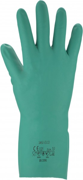 Chemikalienschutz-Handschuh, lebensmittelgeeignet, Innenseite mit Profil, Größe: 6-11, Farbe: GRUEN