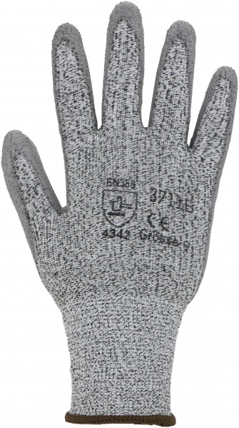 Schnittschutz-Handschuh, Stufe 3, PU-Beschichtung, Größe: 7-11, Farbe: GRAU