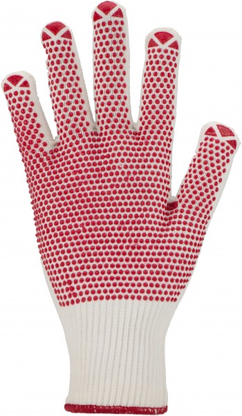 Feinstrick-Handschuh, Punktbenoppung, Strickbund, Größe: 7-11, Farbe: WEISSGRUEN