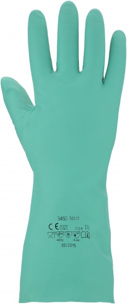 Chemikalienschutz-Handschuhe - Nitril, chemikalienbeständig, lebensmittelgeeignet, Größe: 7-11