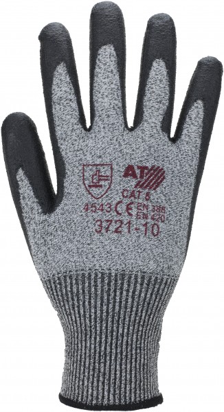 Schnittschutzhandschuh Stufe 5, grau, schwarze PU-Beschichtung, Größe: 6-11, Farbe: GRAU