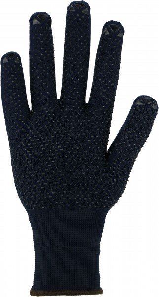 Feinstrick-Handschuh, Punktbenoppung, Strickbund, Größe: 7-11, Farbe: BLAUBLAU