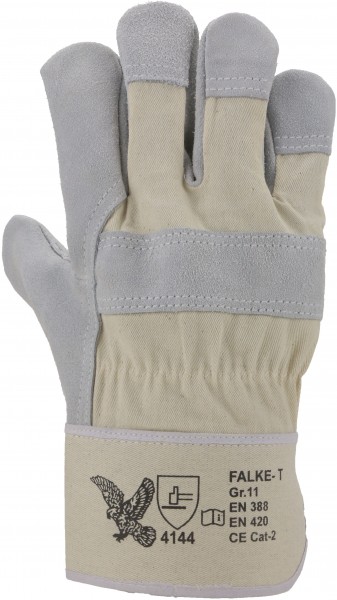 Rindspaltleder-Handschuh, gefüttert, ausgesuchte Qualität, Stulpe, Farbe: NATURFARBEN